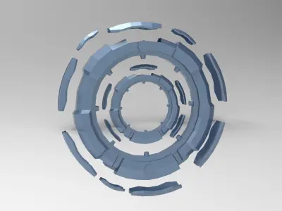 Sci Fi Portal Arch Gateway collection 3D model