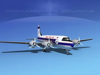 Douglas DC-4 Flying Tiger Line Cargo 3D model