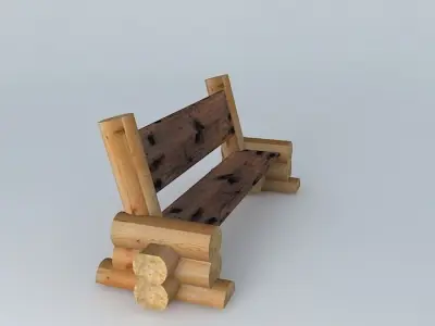 Log bench Free 3D model
