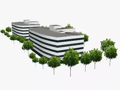 Waterside Towers Low-poly 3D model