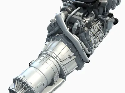 V8 Engine with Automatic Transmission 3D model