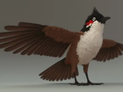 Bird bird sparrows binding model 3D model