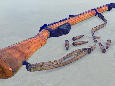 Lee-Enfield Rifle Low-poly 3D model