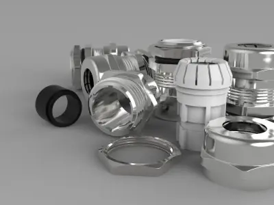 Cable Gland PG 11 Stainless Steel Free 3D model