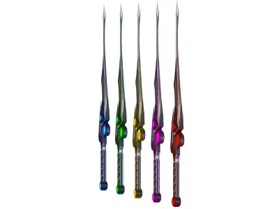 a set of cutting weapons Low-poly 3D model