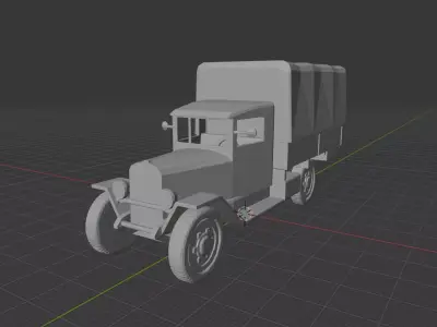 Polski Fiat 621 L - WW2 Polish Army Truck 3D print model