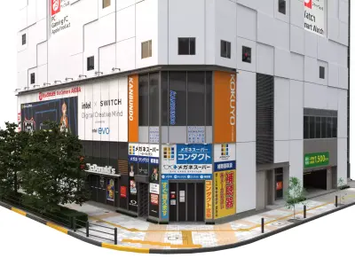 Bic Camera Store Akihabara Tokyo Building 3D Low-poly 3D model