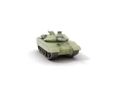 Olive Battle Tank model pack Low-poly 3D model