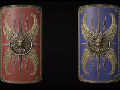 Roman Shield Low-poly 3D model Low-poly 3D model