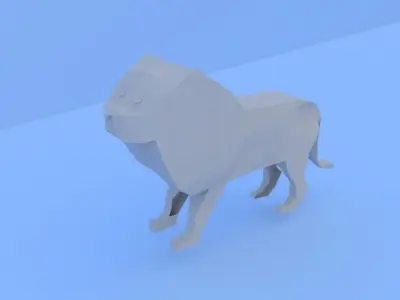 Very low poly lion Free low-poly 3D model