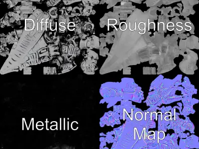 Futuristic Cyber Dinosaur Model Pack Low-poly 3D model