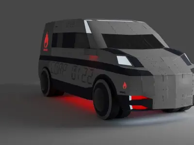 Space Car Low Poly Free low-poly 3D model
