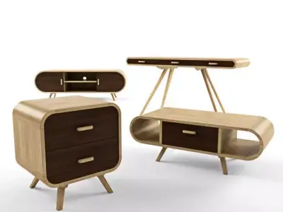 FONTEYN COLLECTION bedside table with two drawers Free 3D model