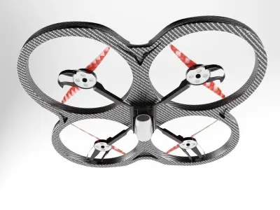 Drone Quadcopter Highpoly Ultra Realistic Low-poly 3D model