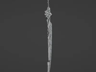 Low-Poly Genshin Impact FILLET BLADE SWORD Low-poly 3D model