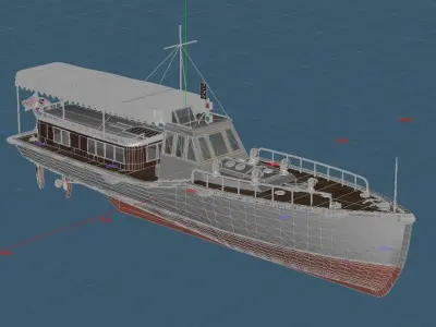 Imperial Japanese Navy 15m Secretary boat Free 3D model
