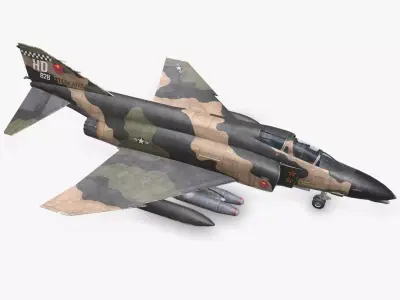 McDonnell Douglas F-4 Phantom II Low-poly PBR Low-poly 3D model