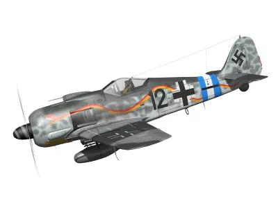Focke Wulf - FW190 A-8 - Black 12 3D model