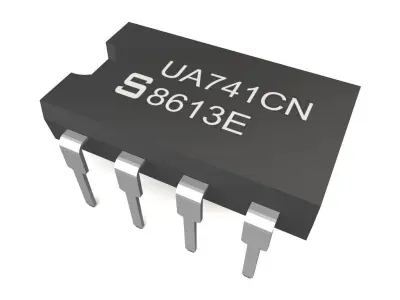 chip DIL8 Low-poly 3D model