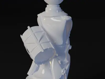 Rook stylized military uniform XVII-XVIII 3D model