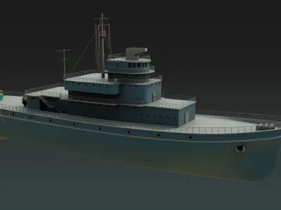 Historical Fleet Oilers and Replenishment Ship Low-poly 3D model