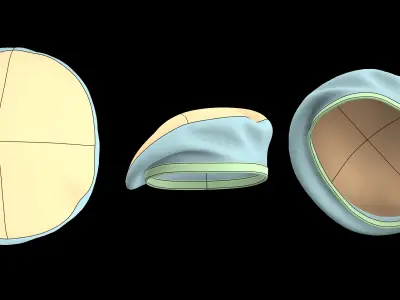 BASIC MILITARY BERET mv2 highpoly 3D model