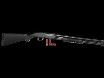 Shotgun Mossberg 590 9 shot Low-poly 3D model
