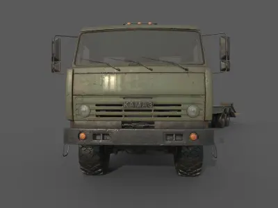 Kamaz 44100 with Trailer 3D model