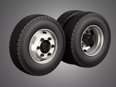 Medium Duty Trucks Tires and Rims 3D model