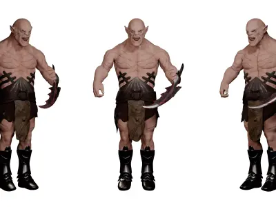 Azog character of the lord of the ring - low-poly 3D model Low-poly 3D model