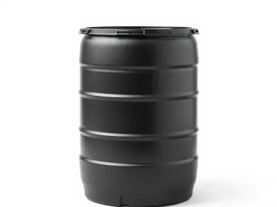 Plastic Drum Carbon Black Modular Base Model Pack Low-poly 3D model