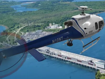 AS-350 Ontario Police Animated Low-poly 3D model