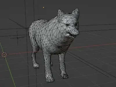 Grey Wolf Low-poly 3D model