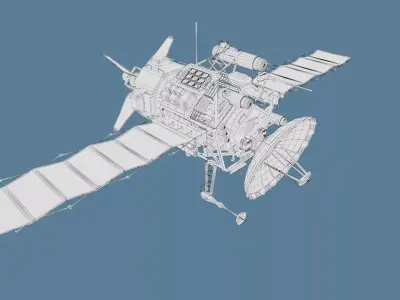Communication satellite PBR Low-poly 3D model