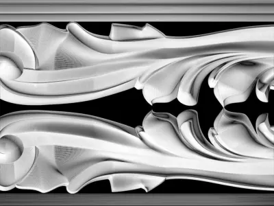 3d model stl wall molding plinth decor for CNC router Free 3D print model