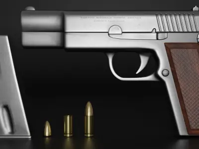 BROWNING HP PISTOL 3D MODEL Low-poly 3D model