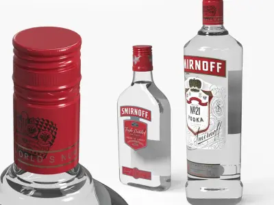 Smirnoff No21 Vodka Bottles Set 3D model
