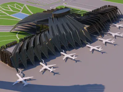 0192 - Airport Building 3D model