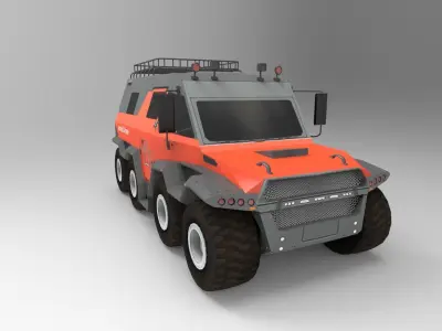 8X8 Russian Centipede Truck Low-poly 3D model