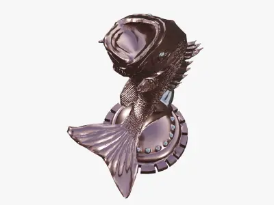 Fish statue Low-poly 3D model