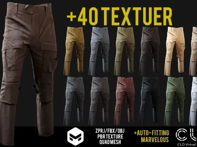 UF PRO Gen 2 Combat pants TACTICAL with 40 textuer Low-poly 3D model