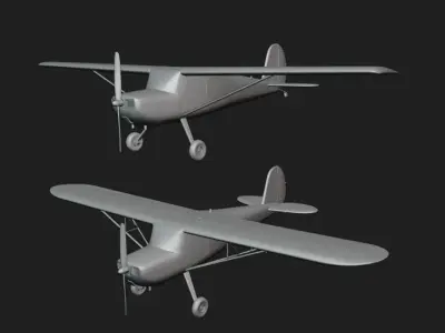 Cessna 140 in two wing versions 3D print model