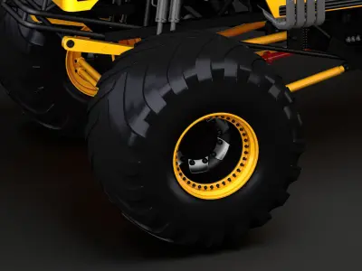 Monster Truck School Bus wheel 3D model
