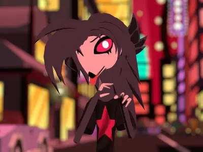 Octavia Goetia from Helluva Boss VRChat Avatar Low-poly 3D model