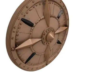 Broken Bronze Siege Shield 3D model