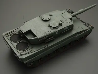 Tank Leopard 2A4 Game Ready PBR-materials Low-poly 3D model