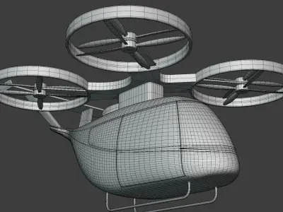 Passenger drone and Tesla Robovan 3D Model Collection
