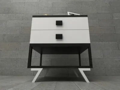 nightstand bedside table with two drawers Free 3D model