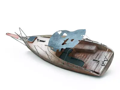 Abandoned small sailboat 3D model