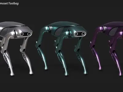 Robot Dog Low-poly 3D model